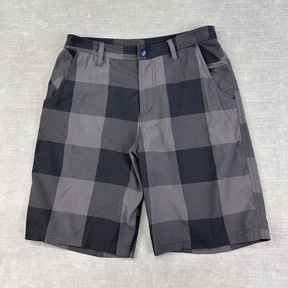 lululemon athletica Charcoal and Black Plaid Athletic Shorts